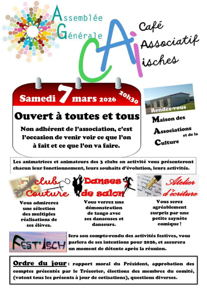 Assemblée Générale du Café Associatif de Isches