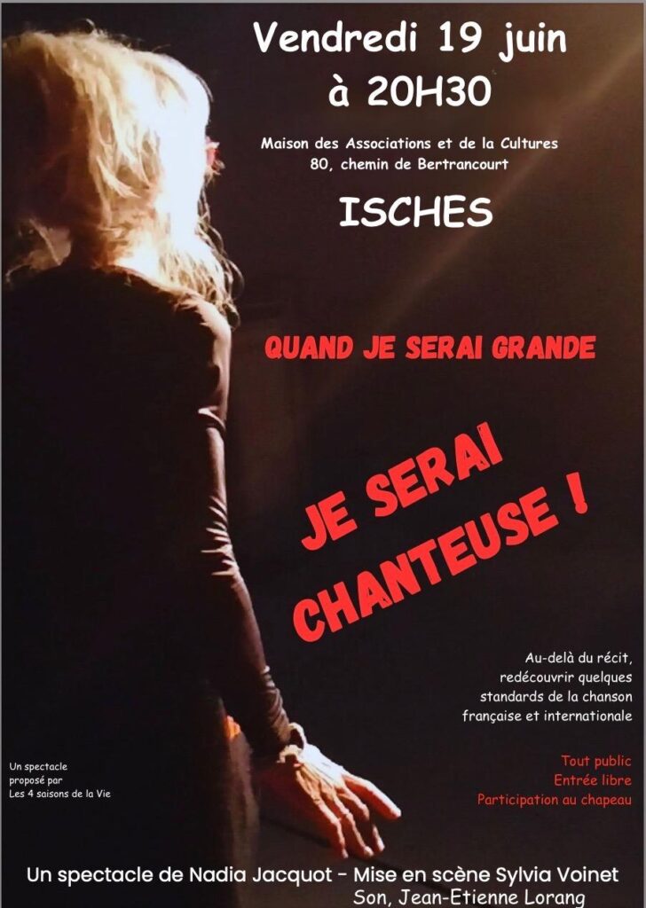 Spectacle : Quand je serai grande je serai chanteuse !