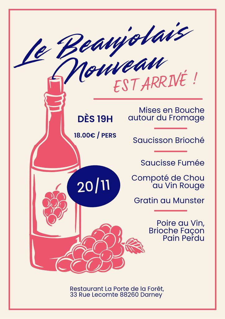 Večeře s vínem Beaujolais Nouveau v ESAT